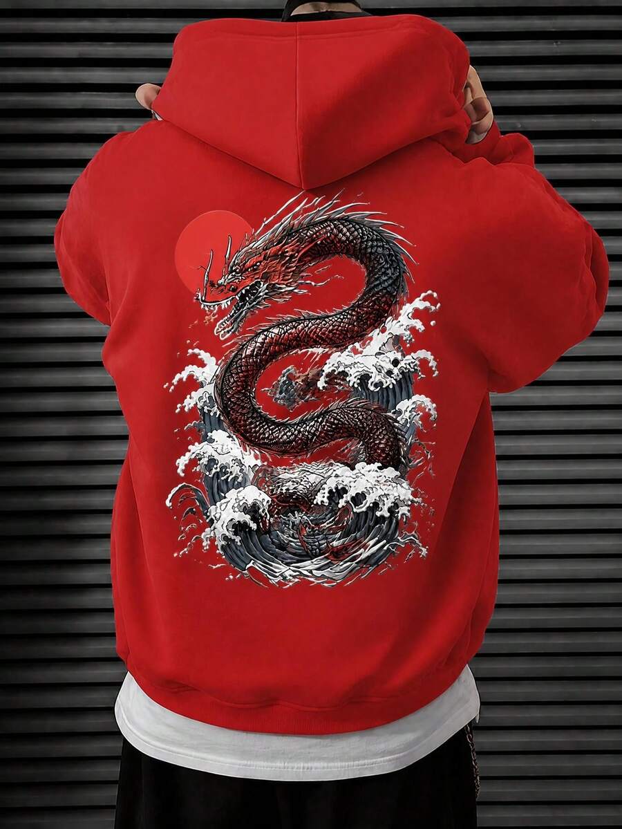 Men Hoodies - Red - View 1