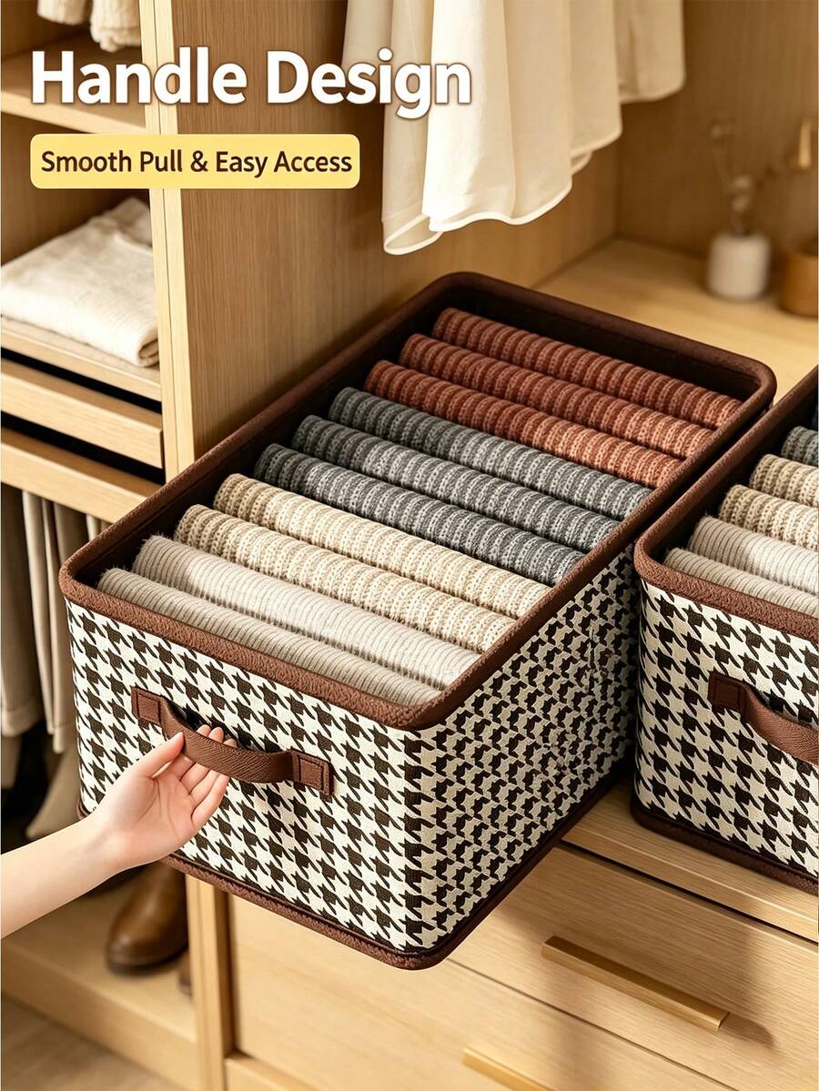 Foldable Fabric Storage Box, Clothing Organizer, Suitable For Students, Bedroom, Dorm, Closet Organization - Multicolor - View 1