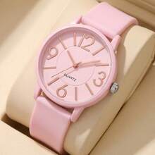 BERGCOZ Jam Tangan Quartz Bulat Wanita, Desain Minimalis dan Elegan, Cocok Sebagai Hadiah untuk Pacar, Teman, Ibu, Hadiah Liburan Terbaik - V367 - View 2