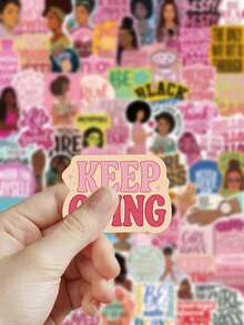 100pcs Afro Lady Inspirational Stickers Black Culture Empowerment Decals For Handbag Water JugGaming Gear Planner Stationery Refrigerator CreativeDecor Accessory School Supplies - A - View 7