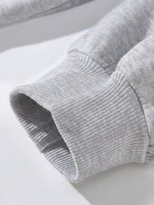 DOPE | Men's Light Gray Crew Neck Sweatshirt, Side Handwritten English Print, Daily Versatile Street Casual Pullover - Light Grey - View 7