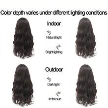 Women Elegant 26 Inch Long Curly Synthetic Hair Wig With Bangs In Blackish Brown, Natural Looking Wig For Daily Use, Halloween - Multicolor - View 9