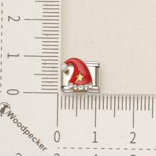 1PC Christmas Enamel Italian Charm Links, Santa Tree Snowman Reindeer DIY Charms, Stainless Steel 9mm Module Bracelet Accessories For Holiday Jewelry - Christmas Theme - View 34