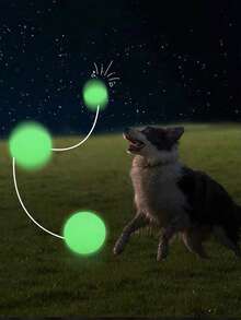 Glow-In-The-Dark Elastic Ball, Pet Dog Chew Ball, Durable Chew Toy Ball, Suitable For Large, Medium And Small Dogs Training And Entertainment (This Product Is An Elastic Ball, Not Self-Illuminating. Includes 3 Different Sizes Of Glow-In-The-Dark Dog Balls, Ranging From 3cm To 7cm, Not Easily Damaged, Made Of High Elasticity Rubber Material, Can Glow, Suitable For Teeth Training, It Is An Interactive Spherical Chew Toy, Suitable For Small, Medium And Large Dogs) - Multicolor - View 10