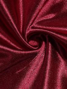 DONICY Women's Elegant Burgundy Satin Spaghetti Strap Midi Dress,Shiny Fabric With Ruched Waist And Ruffle Hem,Perfect For Summer Party And WeddingGuest Wear - Burgundy - View 3