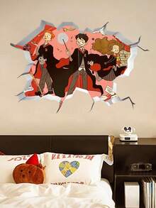 Warner Bros Harry Potter 3D Visual Breaking Wall Poster, 4 Different Cartoon-Style Decorations For Harry Potter's Birthday Party, Photo Booth, Dessert Table Background, Party Poster - Multiple Styles - View 13