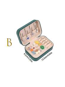 1pc Large Capacity Jewelry Box, Jewelry Storage Box, Multi-Functional Jewelry Display Box, Portable Travel Jewelry Box, Travel Essential, Perfect Gift For Women - Multicolor - View 8