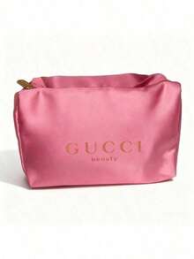 Gucci Women's Purple And Red Satin Makeup Bag, Toiletry Bag, Large Capacity Storage Bag, Suitable For Travel - Red - View 6