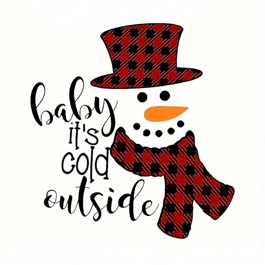 1/2/3pcs Plaid Snowman Text Heat Transfer Vinyl Stickers, Durable ...