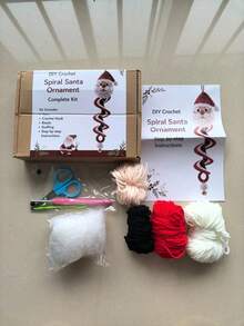 1 Set DIY Christmas Spiral Crochet Ornament Kit, Handmade Santa Claus Snowman Christmas Tree Hanging Decorations, Crochet Doll Set Suitable For Beginners, Holiday Handmade Gift - Multicolor - View 8