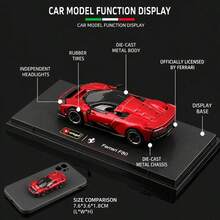 Bburago 1:64 Ferrari F80 Diecast Car – Licensed Alloy Supercar Model, Collectible Gift For Car Fans - Multicolor - View 2
