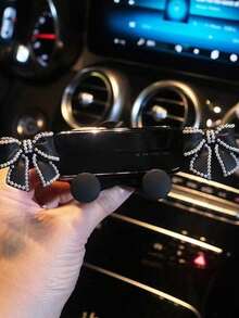 Gravity Car Air Vent Phone Holder, One-Hand Operation Design, Secure Fixation To Prevent Phone Dropping, Creative Ribbon Shape, Compatible With Most Car Models And All Smartphones, Exquisite Gift For Women - Multicolor - View 5
