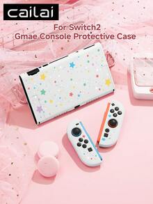 Cailai, Set Aksesori Konsol Game Switch2 (2025)/Switch NS/Switch OLED dengan Motif Bintang Warna-warni, Casing Pelindung Konsol Game/Dock Case/Tas Penyimpanan, Cangkang Lembut TPU, Cantik dan Praktis, Dudukan Portabel, Portabel untuk Perjalanan, Anti Jatuh, Anti Gores, Anti Noda, Hadiah Modis dan Romantis - View 26