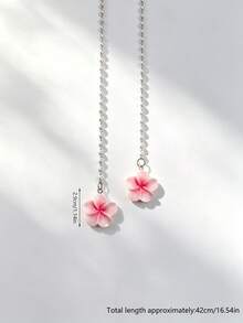 1pc Fresh Plumeria Car Hanging Ornament Cute Style Rearview Mirror Pendant Women Car Interior Decoration Accessory - A - View 5