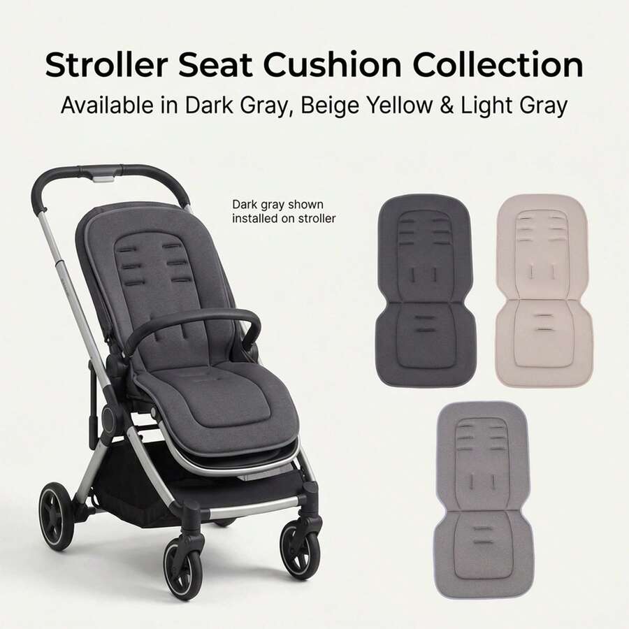 1pc Baby Stroller Seat Cushion, Breathable Thick Soft Pad, Universal Infant Stroller Seat Replacement Liner - Multicolor - View 1