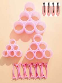 52pcs/Set Large Size Hair Rollers With Clips, Self-Gripping Curler Suitable For Long/Medium/Short Hair And Bangs, DIY Hair Curling Tool (Includes 36pcs Large Roller Tubes +16pcs Clips) - Multicolor - View 3