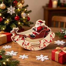 Hiasan Kereta Luncur Rusa Natal dari Kayu, Hadiah Natal, Dekorasi Meja untuk Pesta di Rumah - 1PC - View 2