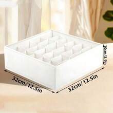 1pc/2pcs Foldable Fabric Storage Box, Wardrobe Organizer Drawer Divider, Suitable For Clothes, Underwear, Bra, Socks, Dark Gray, Space-Saving, Closet Storage, Home Decor, Dorm Essentials, Home Gift, 24-Grid - Multicolor - View 7