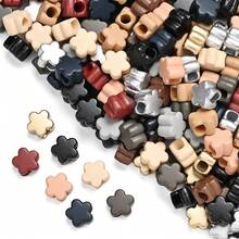 100pcs Acrylic Flower Beads, Morandi Mixed Color Flower Spacer Beads With Large Hole For DIY Jewelry Making, Bracelets, Necklaces & Hair Braids Crafts - Random Color - View 4