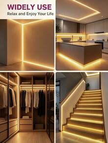 1pc LED Light Strip With Button Switch - USB Powered, Warm White, Length Optional From 1m To 10m, Suitable For Vanity Mirror Lighting, Home DIY, Desk, Bedroom, TV Wall, Ceiling, Holiday Decoration, Mother's Day/Valentine's Day Gift And Party Events - Warm Light - View 7