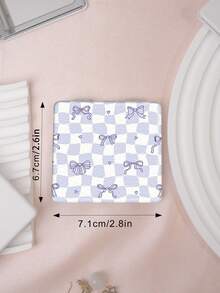 1PC Y2K Series Portable Vanity Mirror, Foldable Lightweight Ultra-Thin Convenient Hand Mirror, Durable PU Leather, Suitable For Multiple Scenarios And All People, Foldable Small Square Mirror, Pocket Mirror, Cartoon Bow Cherry Heart Plaid Pattern Design, Exquisite Delicate Foldable Structure, Durable Reliable Drop-Resistant, Easy To Carry, Handheld Makeup Mirror, 180° Flip Cover, Multi-Function Mini Mirror, Compact Mirror, Mirrors - Multicolor - View 4