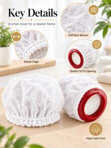 50/100Pcs Disposable Vacuum Filter Protector Covers, Universal Non-Woven Dust Filter Mesh Bags, Elastic Adjustable Filter Covers For Vacuum Cleaner Cartridge, Dust Lock Protection For Home Office Cleaning - Multicolor - View 6