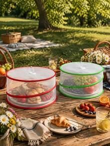 1. 2Pcs/1Pc Foldable Food & Cake Cover, Anti Fly Mosquito Bug Screen, Multipurpose Protective Tent For Picnic, BBQ, Fruit And Food Display - Multicolor - View 10