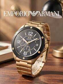 Armani Men's Sports Chronograph Watch With Metal Band, Large Round Dial, Analog Quartz Movement, Business Casual, Office, Weekend, Daily Wear, Unique Gift - one-size - View 2