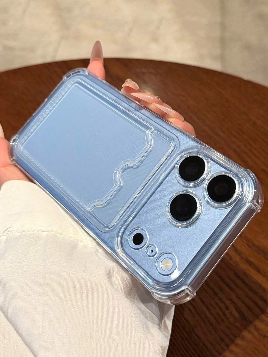 Minimalist Insert Card Style Soft Clear Transparent Phone Case Compatible With IPhone 18 Pro Max 18 Pro 17 Pro Max 17 Pro 16 Pro 16 Pro Max 15 Pro Max 15 Pro 14 Pro Max 14 Pro 13 Pro Max 13 15 17 16 Shockproof Drop Protection Cover - Clear - View 1