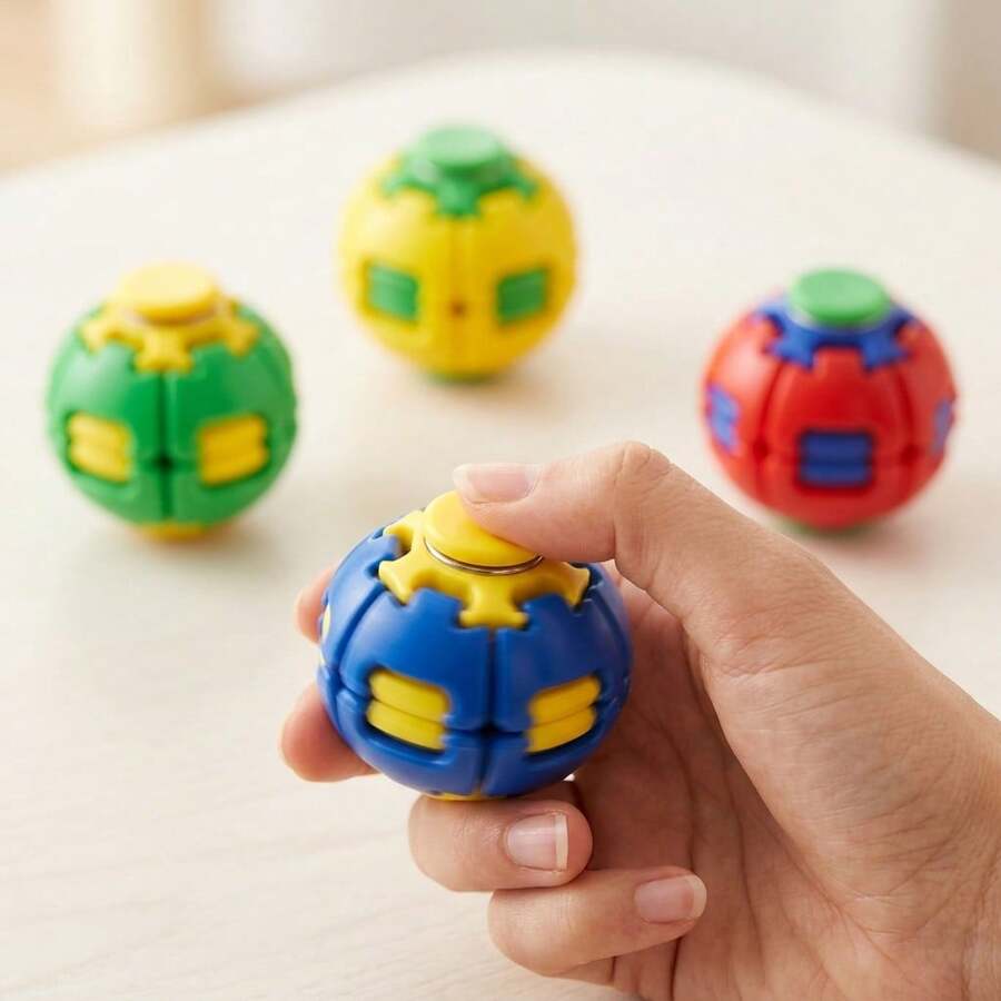 Mainan Gelisah Tekan & Balik, Gasing Berputar 3D untuk Meredakan Stres, Cakram Gelisah Sensorik Tekan-Untuk-Putar, Gadget Berputar Kreatif untuk Meredakan Stres, Aksesori Meja Portabel untuk Meredakan Stres, Hadiah Halloween Unik, Suvenir Pesta Liburan yang Menyenangkan - MultiWarna - View 1
