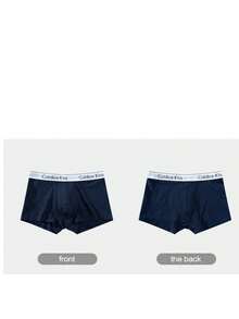 Norcotton 4pcs Pure Cotton Solid Color Men's Underwear Fashion Letter Waistband Boxer Shorts - Multicolor - View 9