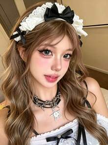 1pc Fashion Y2K Bow Headband, 3D Lolita Style Party Hair Accessory, Women's Hair Accessory Suitable For Daily Wear, New Year Gift For Friends - Black - View 1