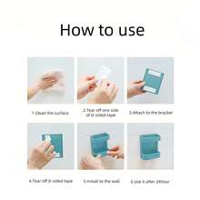 Wall-Mounted Phone Holder Charging Stand, Multifunctional Creative Wall-Mounted Remote Control Storage Box, Wall-Mounted Phone Charging Hook Storage Box, Bedside Phone Charging Organizer, Random Color, Home Decor Room Ornament - Multicolor - View 9