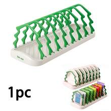 1 cái kệ lưu trữ đĩa điều chỉnh được, kệ lưu trữ đĩa đứng Noel, kệ lưu trữ túi gia vị hình cây thông Noel, kệ nhiều tầng điều chỉnh được, kệ lưu trữ túi gia vị đa năng, phù hợp cho nhà bếp, tủ, đĩa, bát và gói gia vị - Nhiều màu - Xem 9
