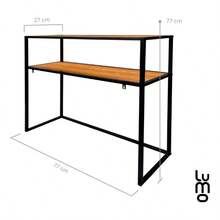 Credenza Minimalista con 2 Estantes, Bufetera Organizadora para Recibidor, Sala y Comedor, Mueble Auxiliar de Almacenamiento, Color Negro Mate - Beis - Ver 2