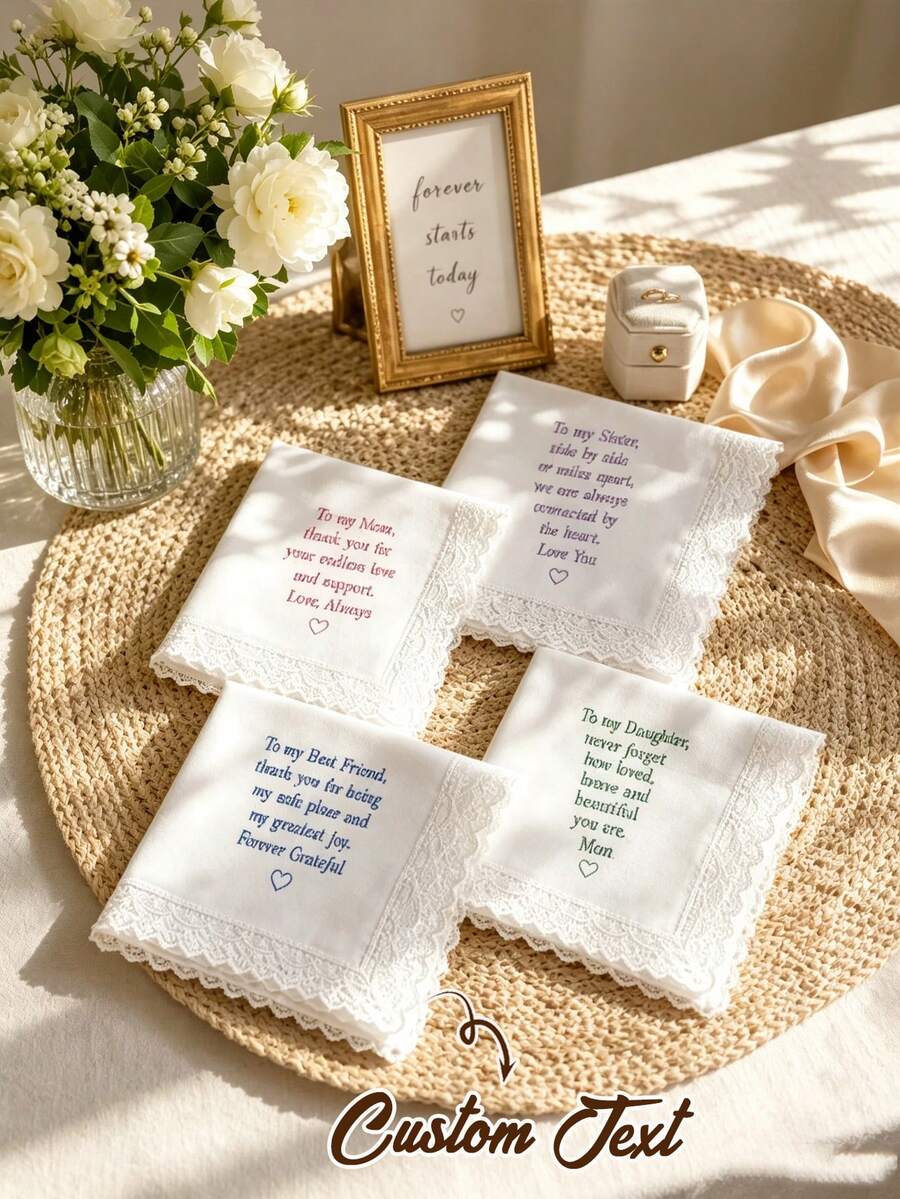 客製化照片婚禮手帕：禮物、新娘母親禮物、給父母的婚禮禮物、婚禮紀念品、婚禮手帕、給新娘父親的禮物、新郎父親禮物