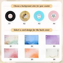 1pc Personalized Vintage Vinyl Record Coaster, Customized Wedding And Party Favor, Personalized Coaster Set With Name And Date Printed, Unique Wedding Favor, Party Gift For Music Lovers - Multicolor - View 5