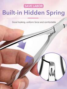 1pc Stainless Steel Cuticle Nipper, 2/1 Jaw, Home Pedicure Tool, Practical Nail Clipper, Dead Skin Remover, Sharp Manicure Care Tool - Multicolor - View 4