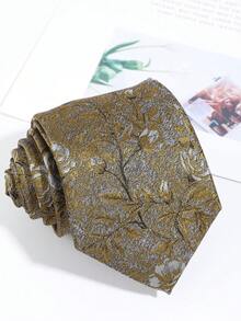 1pc Distressed Texture Full-Print Rose Floral Jacquard Men's Vintage Commuter Suit Decorative Tie - Multicolor - View 7