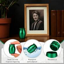 Small Keepsake Urn For Human Pet Ashes - 1.57 Inch Mini Cremation Urn In Aluminum Alloy - Memorial Ashes Holder - Multicolor - View 4