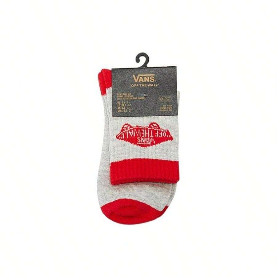 Vans Mens Art Half Crew Socks / Grey Red / RRP £19 - Grey - View 1