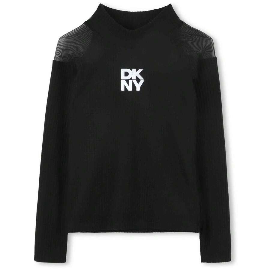 DKNY تيشيرتات للفتيات الشابات - الأسود - مشاهدة 1
