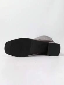 女款高跟長靴，秋冬新款，彈性修身膝高騎馬靴 - 棕色 - 查看 9