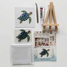 1 Set DIY Sea Glass Diamond Painting Art Kit - Ocean Themed Sea Glass Handmade Kit, Create Exquisite Ocean Style Artwork With Colored Glass Pieces, Coastal Home Decor And Creative Handmade Gift - Multicolor - View 9
