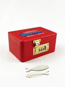 Jewelry Organizer With Sardine Pattern, Jewelry Box With Combination Lock, Hair Accessory Storage Case. Portable Card Storage Box, Daily Miscellaneous Storage, Suitable For Travel, Dorm, Home, Office, Birthday Gift, Halloween Christmas Gift - Multicolor - View 11