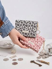 Leopard Print Multi-Function Card Holder Pouch Mini Wallet Women Wallet Purse Small Wallet A Fashionable Ladies' Wallet Multi-Slot Storage Wallet - Multicolor - View 2