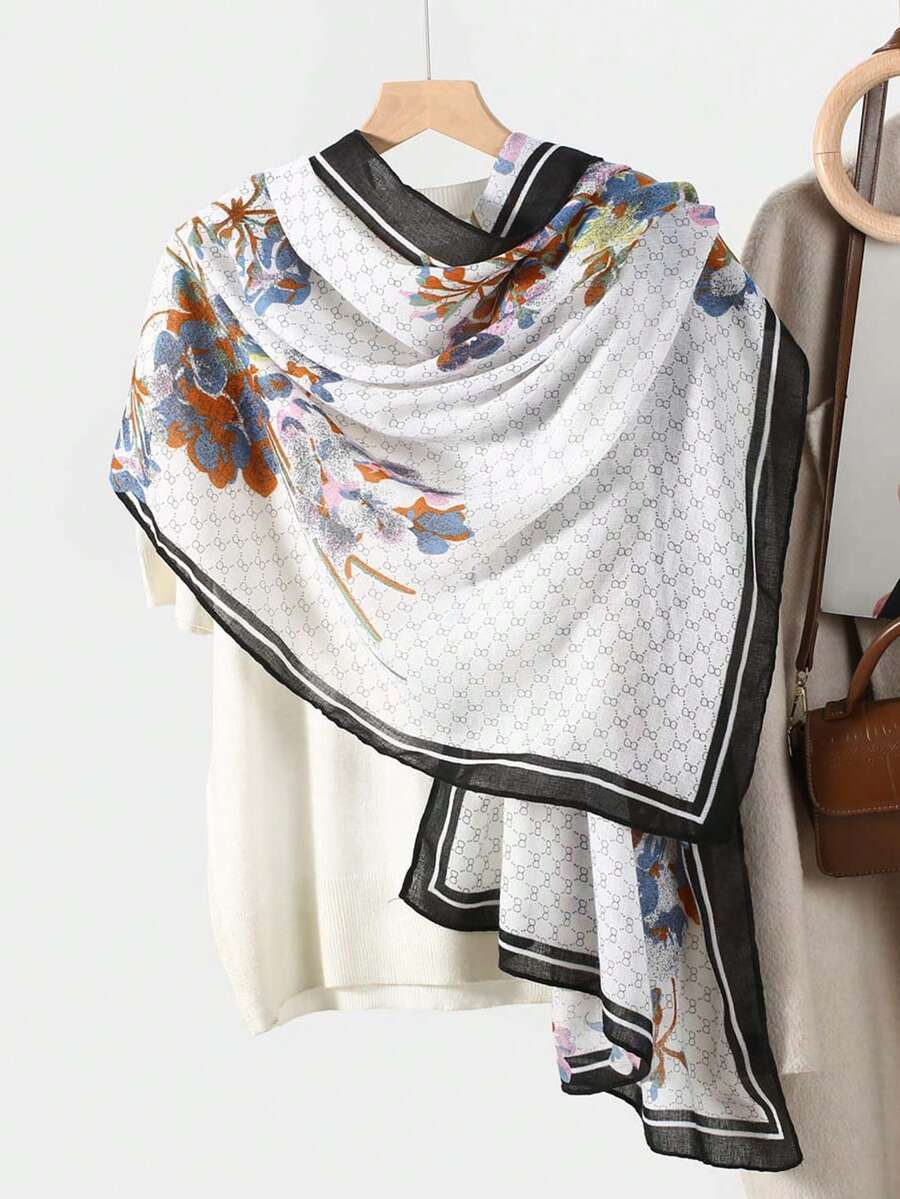 1pc Geometric Plaid Fashion Scarf - Multicolor - View 1