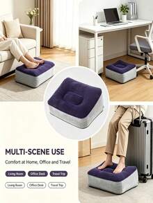 Portable Soft Footrest Pillow - PVC Inflatable Foot Rest Folding Air Pillow Cushion Travel Office Home Leg Up Relaxing Feet Tool - Multicolor - View 3