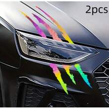 2 Packs Ghost Claw Scratch Car Decals, Headlight Brow Decals, Vinyl Car Customization Decals, Striped Claw Marks, Multiple Colors Available - A - View 11
