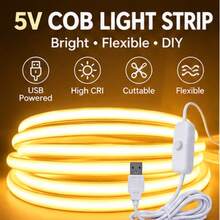 Warm Light Flexible Neon LED Strip, With Shaping Function, USB Interface Button Switch Brightness, Suitable For Indoor Decoration Patterns, Kitchen Lighting Mirror Fill Light, A Gift For Girlfriend To Make Her More Beautiful - Multicolor - View 2